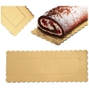 PODKŁAD TACA FALA GRUBY ZŁOTY POD TORT prostokątny sztywny 33x12 cm
